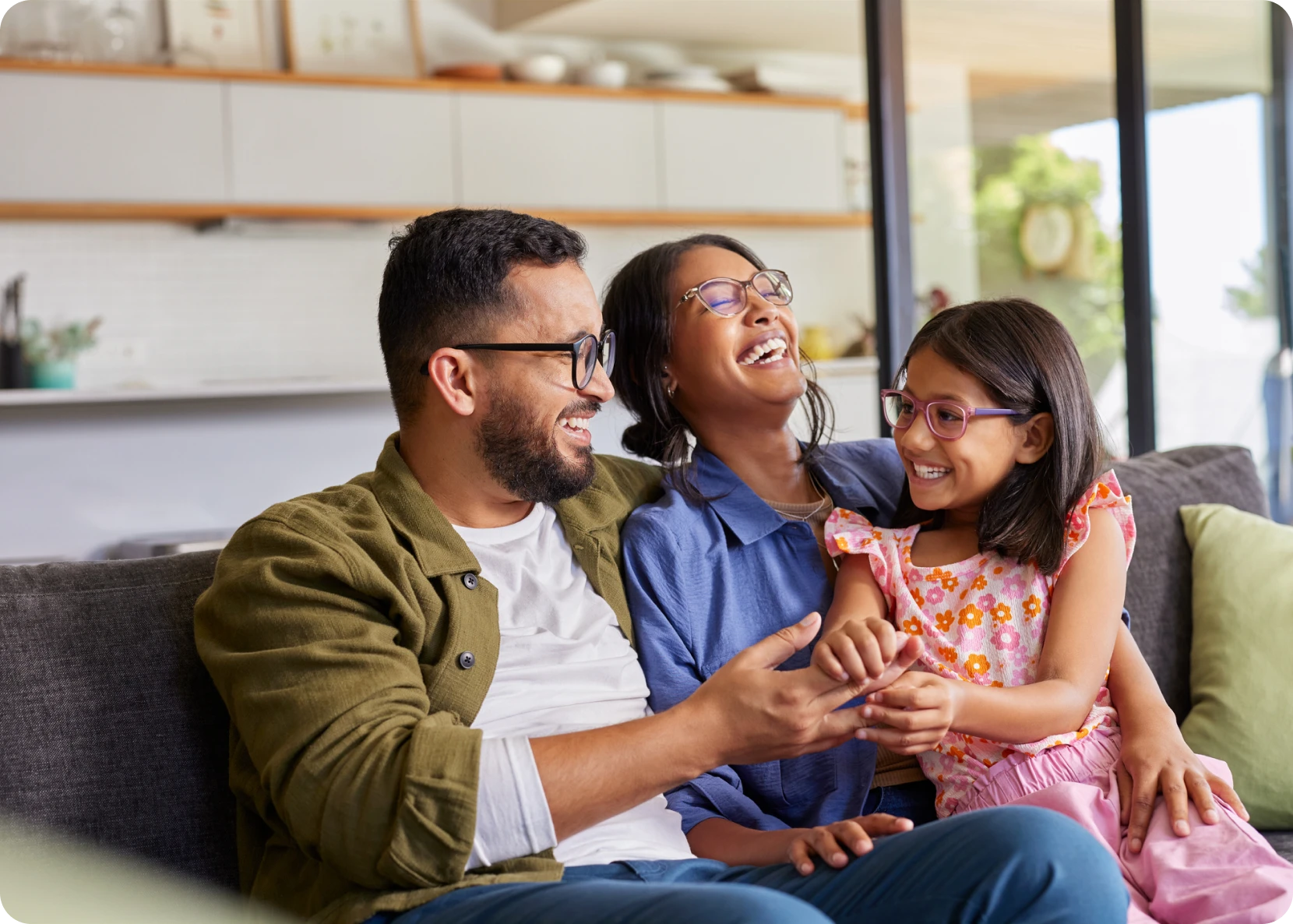 Happy family enjoying time indoors